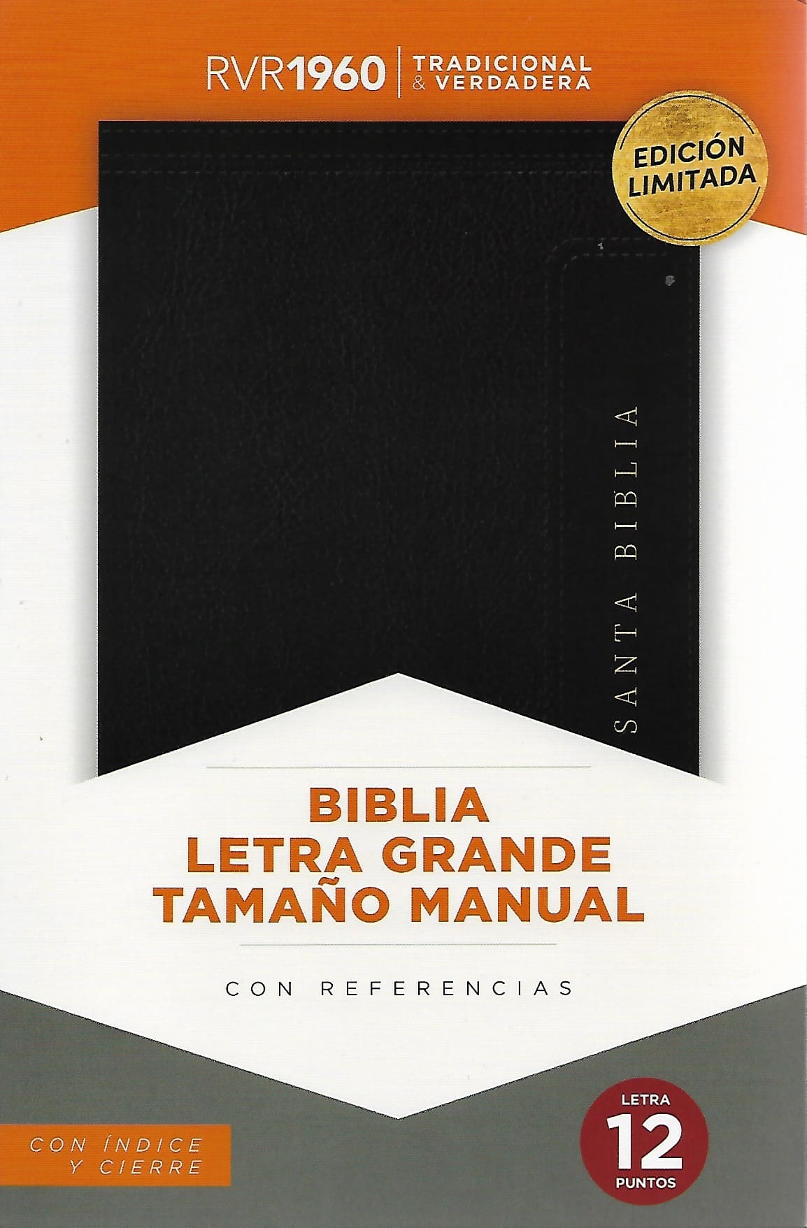 RVR60 Biblia Tamaño Manual Letra Grande con Cierre e Índice. Edicion limitada