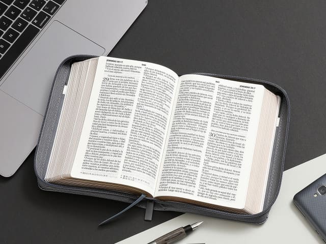 Biblia RVR60 045cz PJR 10 pts Tricolor negro/blanco/gris Tamaño Portátil